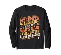 Citazione divertente My Temper più breve divertente papà capelli umorismo dicendo Maglia a Manica