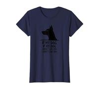 Citazione Divertente per Gli Amanti degli Animali Domestici If My Dog Don't Like You Maglietta, Donna, Navy, XL