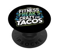 Citazione divertente per gli amanti del fitness e dei taco per i drogati di allenamento PopSockets PopGrip Adesivo