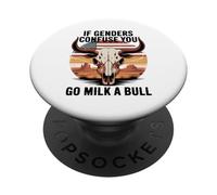 Citazione divertente se i generi confondono si va latte un toro Vintage PopSockets PopGrip Adesivo