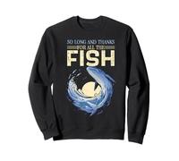 Citazione Divertente So Long And Thanks for all The Fish Whale Felpa