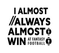 citazione divertente sulla tipografia del calcio, vinco quasi sempre al fantasy football Murales e adesivi murali in vinile 67.2x78.4cm È possibile modificare e aggiungere informazioni Nero