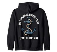 Citazione divertente "The Captain Is Always Right (I'm the Captain)" Felpa con Cappuccio
