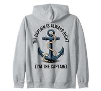 Citazione divertente "The Captain Is Always Right (I'm the Captain)" Felpa con Cappuccio
