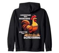 Citazione divertente The Older I Get I Understand A Screaming Gallo Felpa con Cappuccio