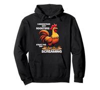 Citazione divertente The Older I Get I Understand A Screaming Gallo Felpa con Cappuccio