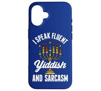 Citazione ebraica I Speak Fluent Yiddish E Sarcasmo Ebreo divertente Custodia per iPhone 16
