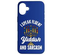 Citazione ebraica I Speak Fluent Yiddish E Sarcasmo Ebreo divertente Custodia per iPhone 16 Plus