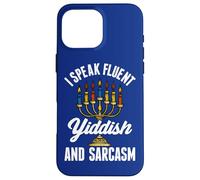 Citazione ebraica I Speak Fluent Yiddish E Sarcasmo Ebreo divertente Custodia per iPhone 16 Pro Max