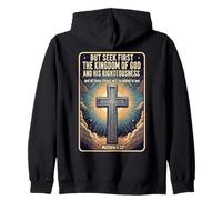 Citazione in versi biblici cristiani Seek First The Kingdom of God Felpa con Cappuccio