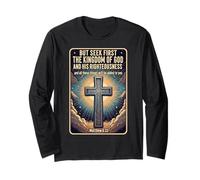 Citazione in versi biblici cristiani Seek First The Kingdom of God Maglia a Manica
