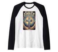 Citazione in versi biblici cristiani Seek First The Kingdom of God Maglia con Maniche Raglan