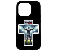Citazione in versi biblici del giocatore di football cristiano Filippesi 4:13 Custodia per iPhone 15 Pro