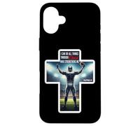 Citazione in versi biblici del giocatore di football cristiano Filippesi 4:13 Custodia per iPhone 16 Plus