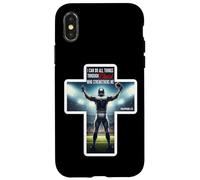 Citazione in versi biblici del giocatore di football cristiano Filippesi 4:13 Custodia per iPhone X/XS