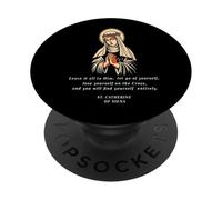 Citazione ispiratrice di Santa Caterina e design per cattolico PopSockets PopGrip Adesivo