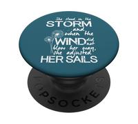Citazione ispiratrice di tempesta e vele edificante per donne forti PopSockets PopGrip Adesivo