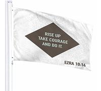Citazione ispiratrice Flag Decor 3x5 Ft Rise Up Take Courage and Do It Square Dot Motivazionale Poliestere Motivo stampato Decorazioni per esterni per case e giardini