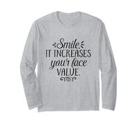 Citazione ispiratrice Smile It Increases Your Face Value Maglia a Manica