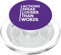Citazione motivazionale "Actions Speak Louder Than Words" PopSockets PopGrip per MagSafe