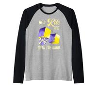 Citazione motivazionale "Be a Kite and Fly with the Wind" Maglia con Maniche Raglan