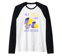 Citazione motivazionale "Be a Kite and Fly with the Wind" Maglia con Maniche Raglan