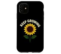 Citazione motivazionale con girasole per continuare a crescere Custodia per iPhone 11