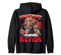 Citazione motivazionale "Confidence Earned Through Action Lion Felpa con Cappuccio
