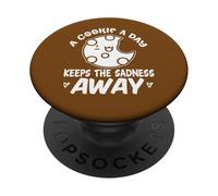 Citazione motivazionale "Cookie A Day Keeps Sadness Away PopSockets PopGrip Adesivo