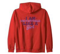 Citazione motivazionale I Am Unstoppable Like A Girl Felpa con Cappuccio