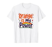 Citazione Motivazionale per Ragazze Arancione è Il Mio Potere Colore Maglietta, Uomo, Bianco, 3XL