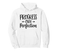 Citazione Motivazionale Progress Over Perfection Felpa con Cappuccio