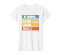 Citazione Personalizzata Divertente con Scritta I'm Jonna Doing Jonna Things Maglietta con Stampa Grafica Economica, Donna, Bianco, M