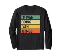 Citazione Personalizzata Divertente I' m Ivan Doing Ivan Things Maglia a Manica