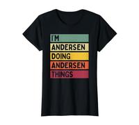 Citazione Personalizzata Divertente I'm Andersen Doing Andersen Things Maglietta con Stampa Grafica Economica, Donna, Nero, M