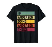 Citazione Personalizzata Divertente I'm Andersen Doing Andersen Things Maglietta con Stampa Grafica Economica, Uomo, Nero, XL