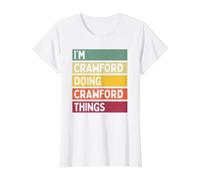 Citazione Personalizzata Divertente I'm Crawford Doing Crawford Things Maglietta con Stampa Grafica Economica, Donna, Bianco, XL
