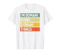 Citazione Personalizzata Divertente I'm Domani Doing Domani Things Maglietta con Stampa Grafica Economica, Uomo, Bianco, M
