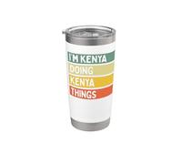 Citazione personalizzata divertente I'm Kenya Doing Kenya Things Bicchiere termico in acciaio inox doppia parete