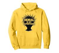 Citazione sarcastica Divertente It's Fine Denial Is My Superpower Felpa con Cappuccio, Unisex per Adulti, Limone, XXL
