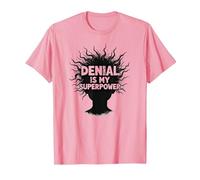 Citazione sarcastica Divertente It's Fine Denial Is My Superpower Maglietta, Uomo, Rosa, 3XL