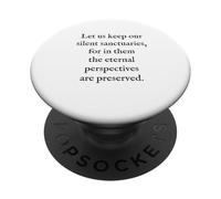 Citazione Silent Sanctuaries - Testo nero letterario minimalista PopSockets PopGrip Adesivo