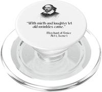 Citazione sulla camicia di Shakespeare - Con allegria e risate PopSockets PopGrip per MagSafe