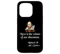 Citazione sulla camicia di Shakespeare Ora è l'inverno del nostro malcontento Custodia per iPhone 15 Pro