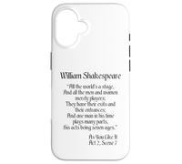 Citazione sulla camicia di Shakespeare - Tutto il mondo è un palcoscenico Custodia per iPhone 16