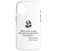 Citazione sulla camicia di Shakespeare - Tutto il mondo è un palcoscenico Custodia per iPhone 16