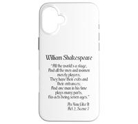 Citazione sulla camicia di Shakespeare - Tutto il mondo è un palcoscenico Custodia per iPhone 16 Plus
