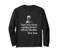 Citazione sull'istruzione di Mark Twain Maglia a Manica