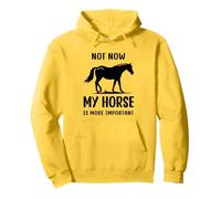 Citazione umoristica Horse Not Now My Horse Is More Importante Divertente Felpa con Cappuccio
