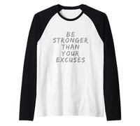 Citazioni divertenti in palestra Be Stronger Than Your Excuses Motivational Maglia con Maniche Raglan